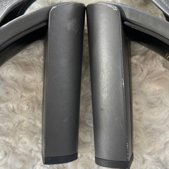 Vince Leather Ankle Boots Peep-Toes Gray Size 10M - Picture 12 of 14